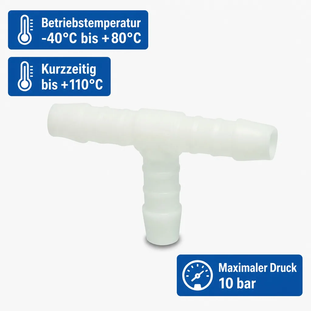 Schlauchverbinder Kunststoff T-Stück 6 mm