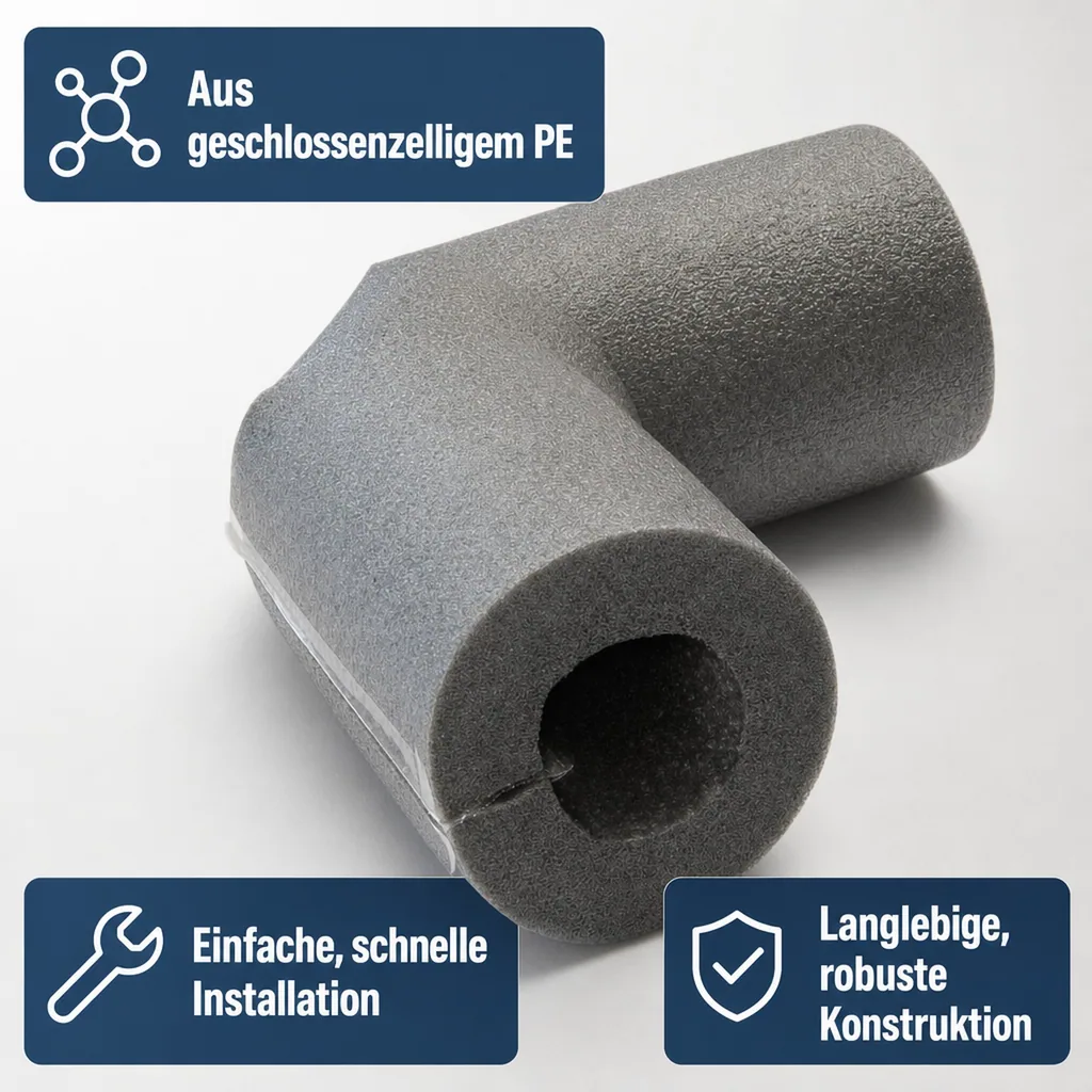 Rohrisolierung 22mm, Heizungsrohr Isolierung, PE, 13mm Dämmung