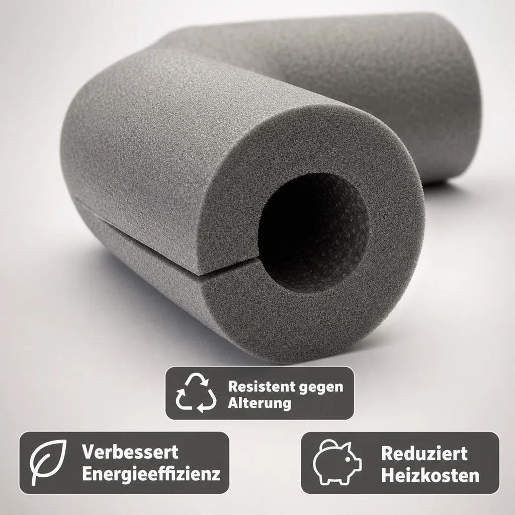 Rohrisolierung 22mm, Heizungsrohr Isolierung, PE, 13mm Dämmung