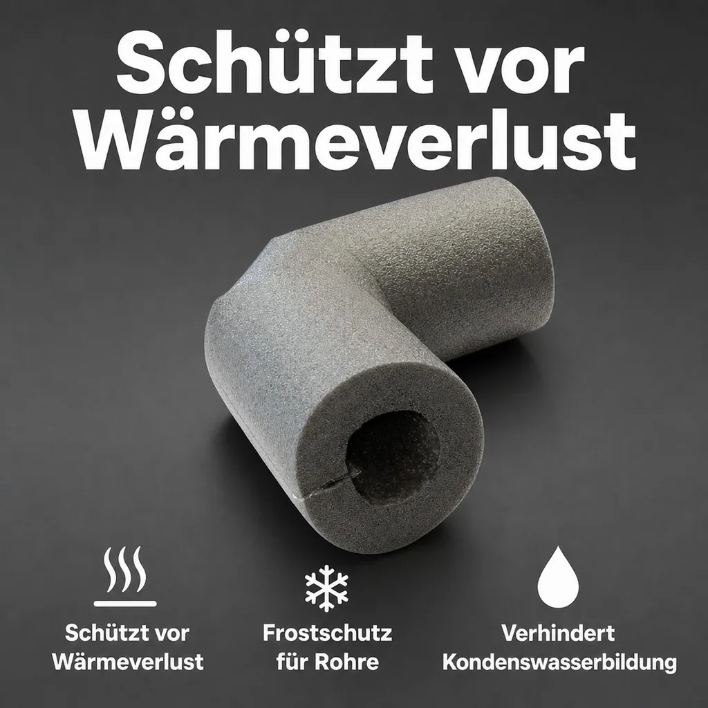 Rohrisolierung 22mm, Heizungsrohr Isolierung, PE, 13mm Dämmung