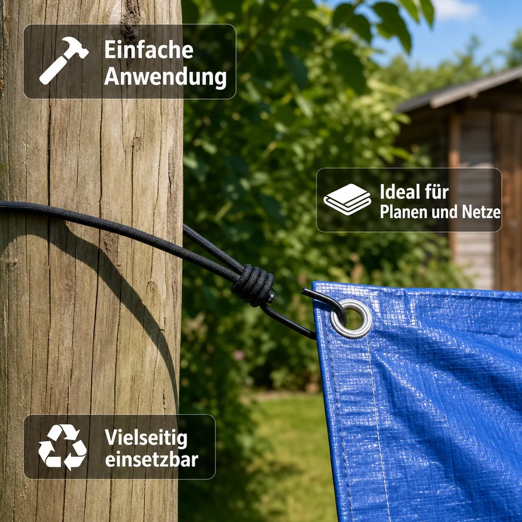 Expanderhaken Set, 25 Stück, 25cm, Planenbefestigung