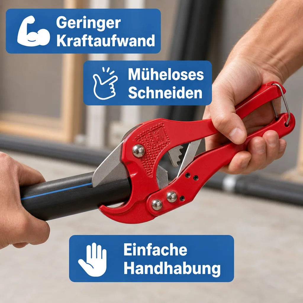 Rohrschere, Metall Schlauchschere, PE Rohre bis 42mm