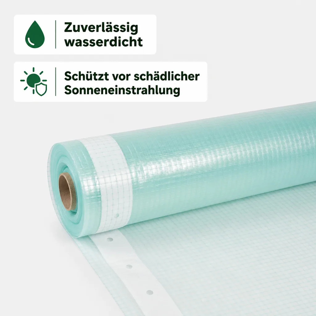 Gitterfolie 1,5 x 50m, Gewächshausfolie, reißfest und wasserdicht