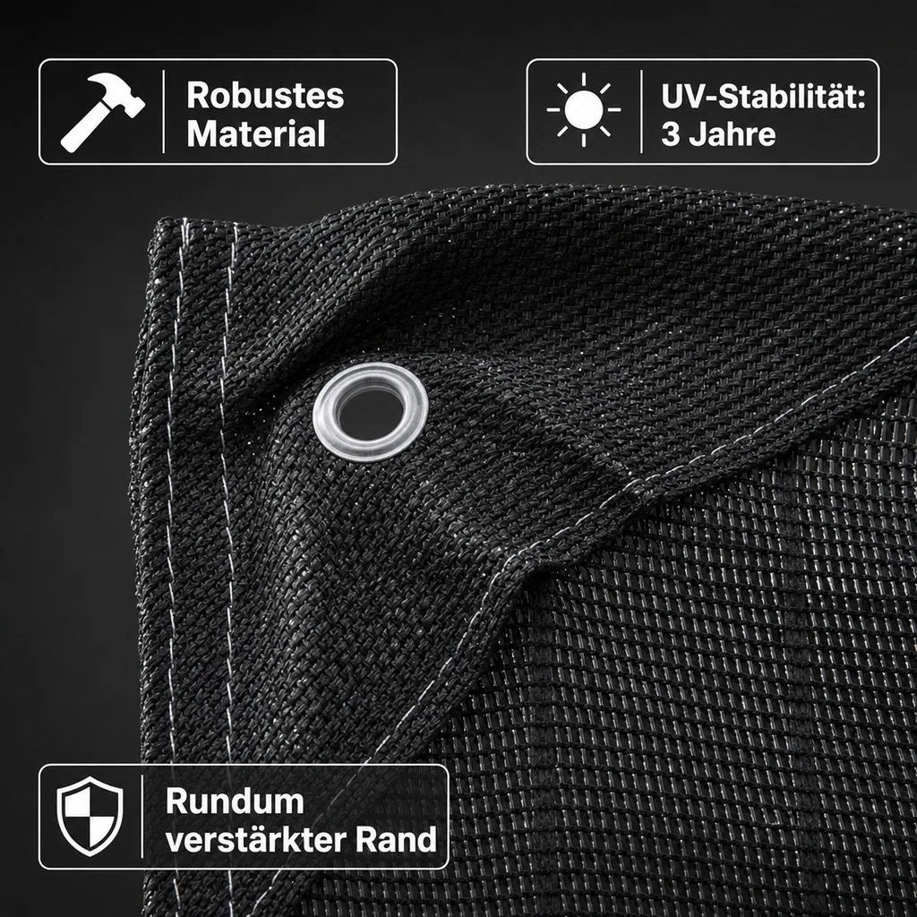 schwarzes Bauzaunnetz 1,80m x 3,45m