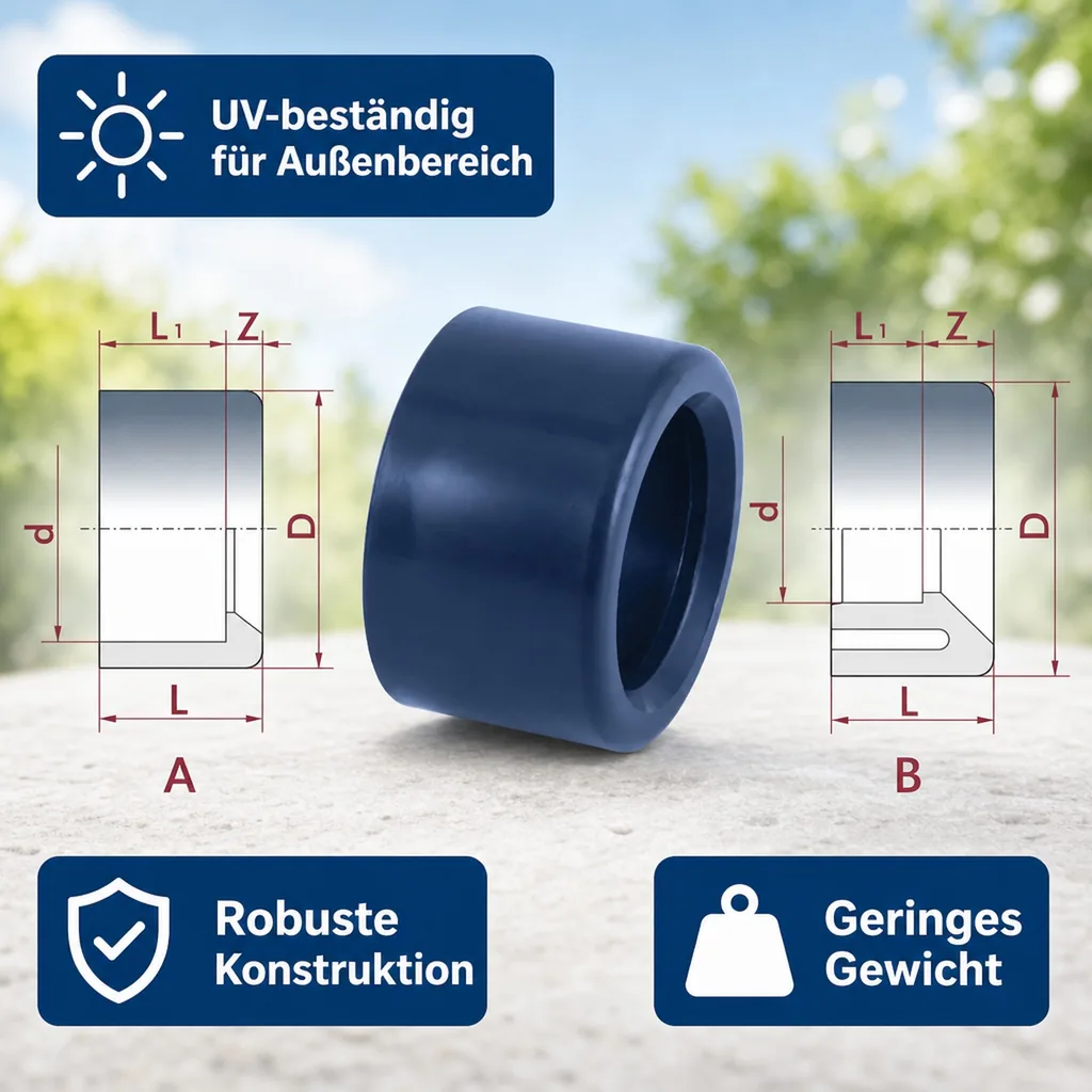 PVC Reduktion, 40x32 mm, kurz, PN16