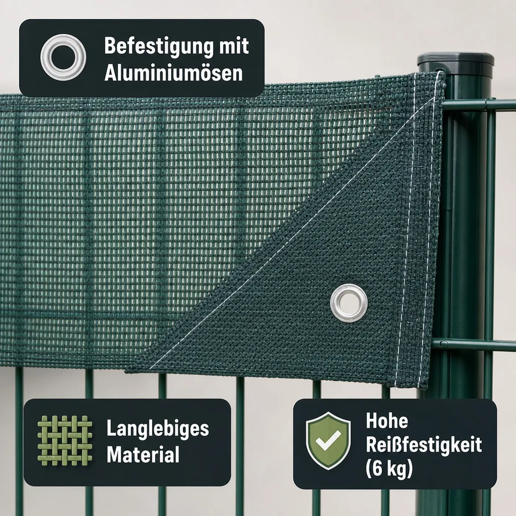 Bauzaunnetz grün 1,80m x 3,45m, Sichtschutznetz, Bauzaunplane
