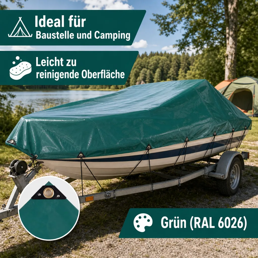 Abdeckplane, Gewebeplane, grüne PVC Plane 3x4m (12m²), 650g, wasserdicht
