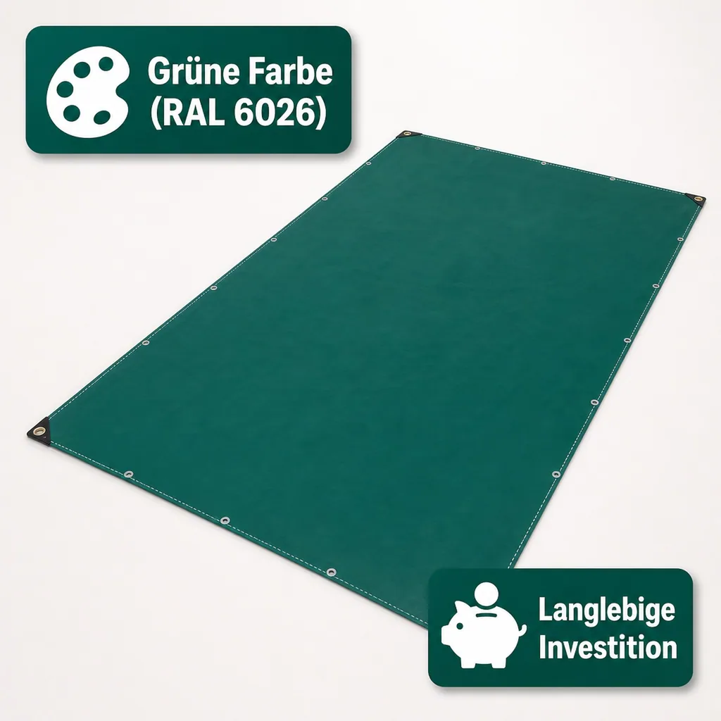 Abdeckplane, Gewebeplane, PVC Plane 650g, 3 x 6m (18m²), grün, wasserdicht, reissfest