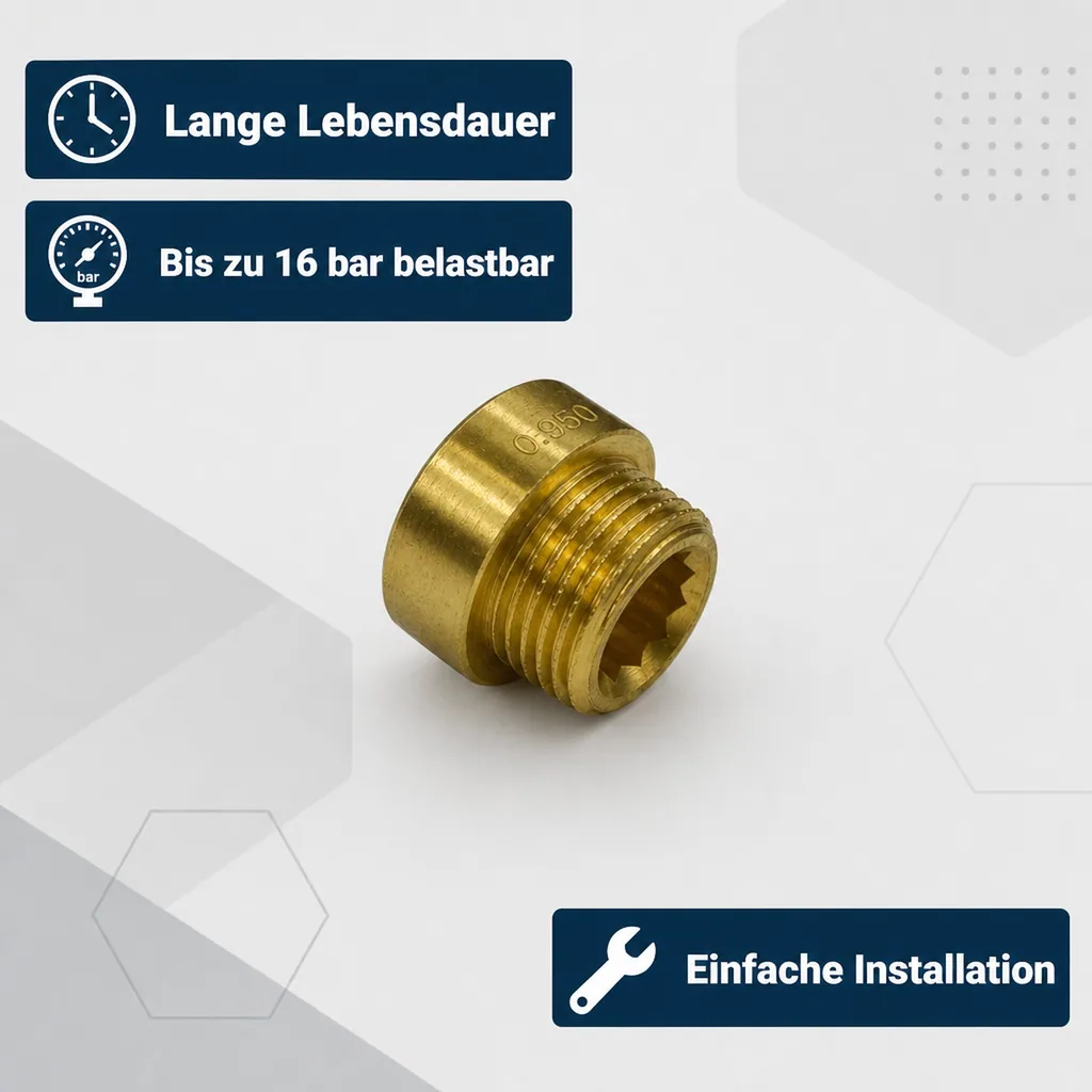 Messingfitting, Hahnverlängerung, Gewindefitting Messing, 1/2 Zoll Fitting