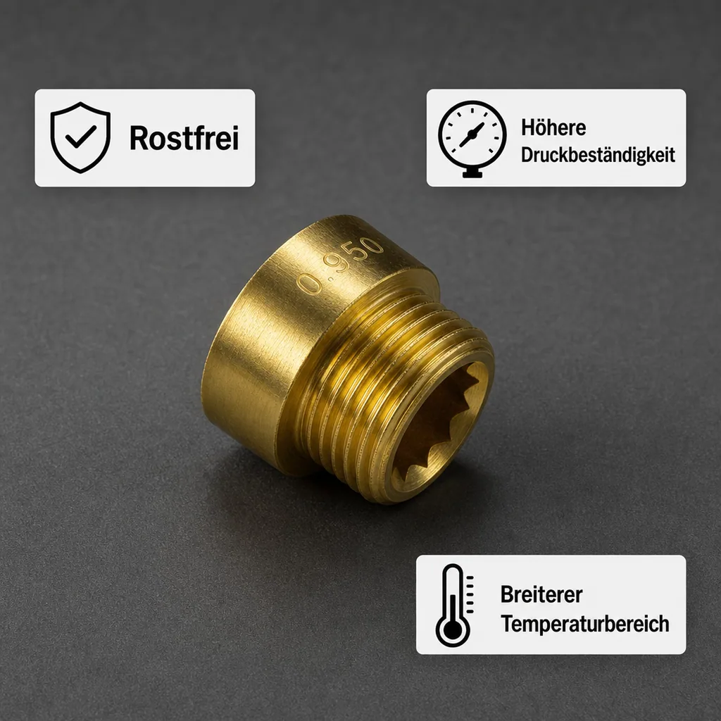 Messingfitting, Hahnverlängerung, Gewindefitting Messing, 1/2 Zoll Fitting