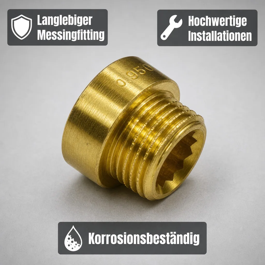 Messingfitting, Hahnverlängerung, Gewindefitting Messing, 1/2 Zoll Fitting