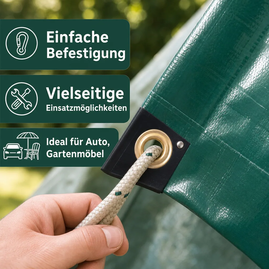 Abdeckplane, Gewebeplane, grün 650g/m² PVC, 2,5 x 4,5m (11,25m²), wasserdicht, reissfest