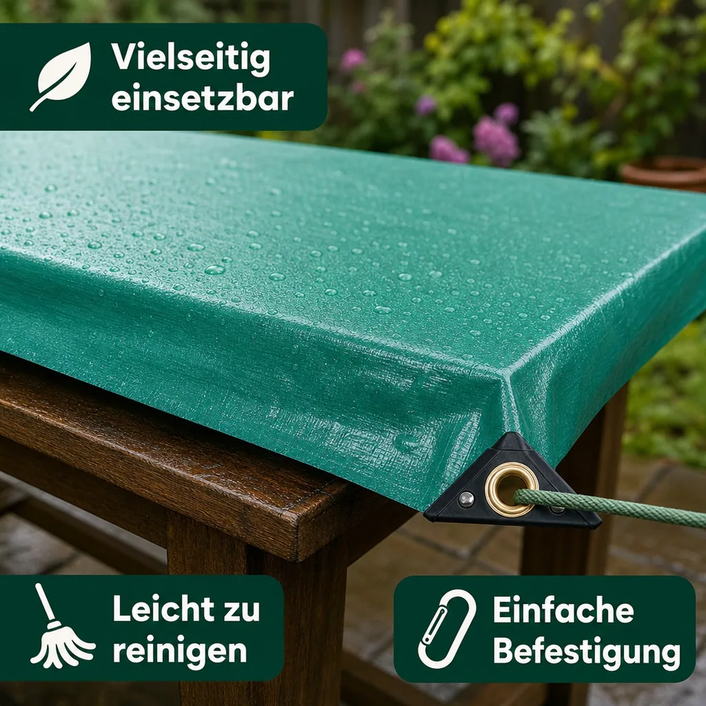 Abdeckplane, 650g/m², PVC Plane, Gewebeplane, grün 3,5x6m (21m²), wasserdicht