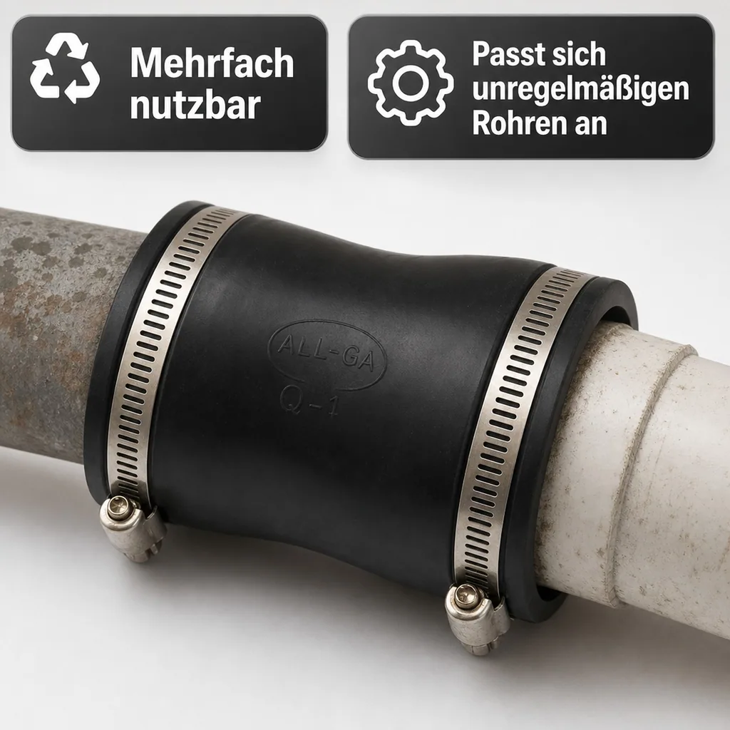 Flexible Rohrkupplung, Rohrverbinder flexibel, 50mm