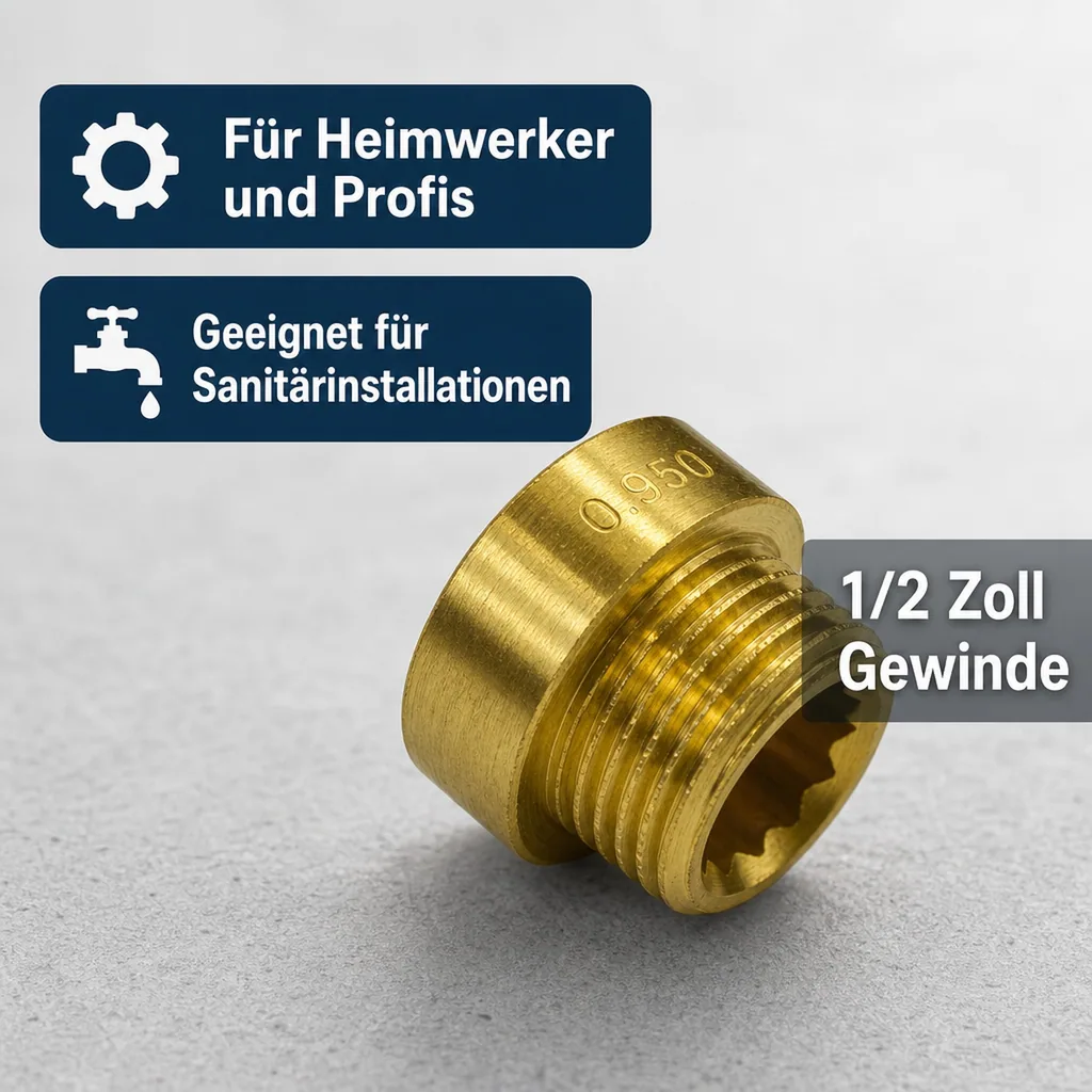 Hahnverlängerung Messing, Gewindefitting Messing 1/2 Zoll