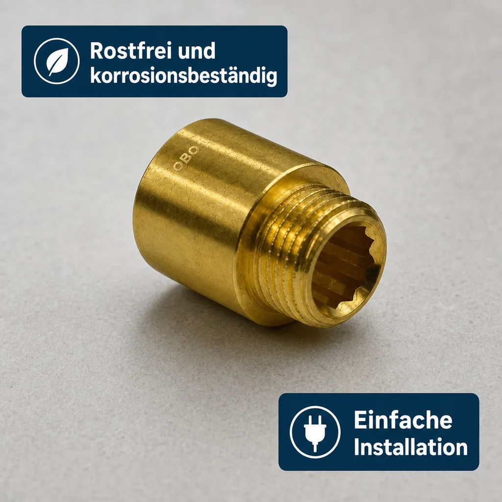Hahnverlängerung, Messing Gewindefitting 1/2 Zoll, 30mm