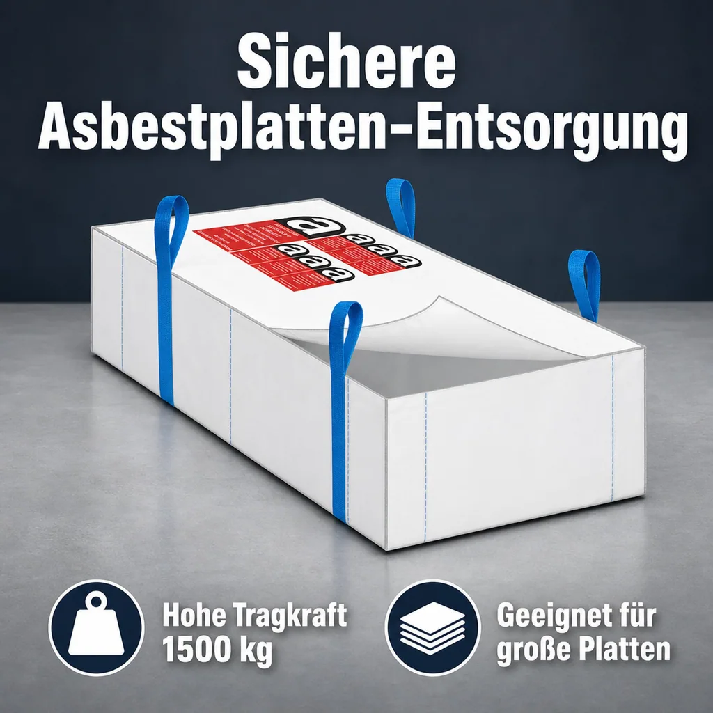 Asbest Platten Big Bag, 320x125x30cm, 1500kg Tragkraft, Asbestentsorgung