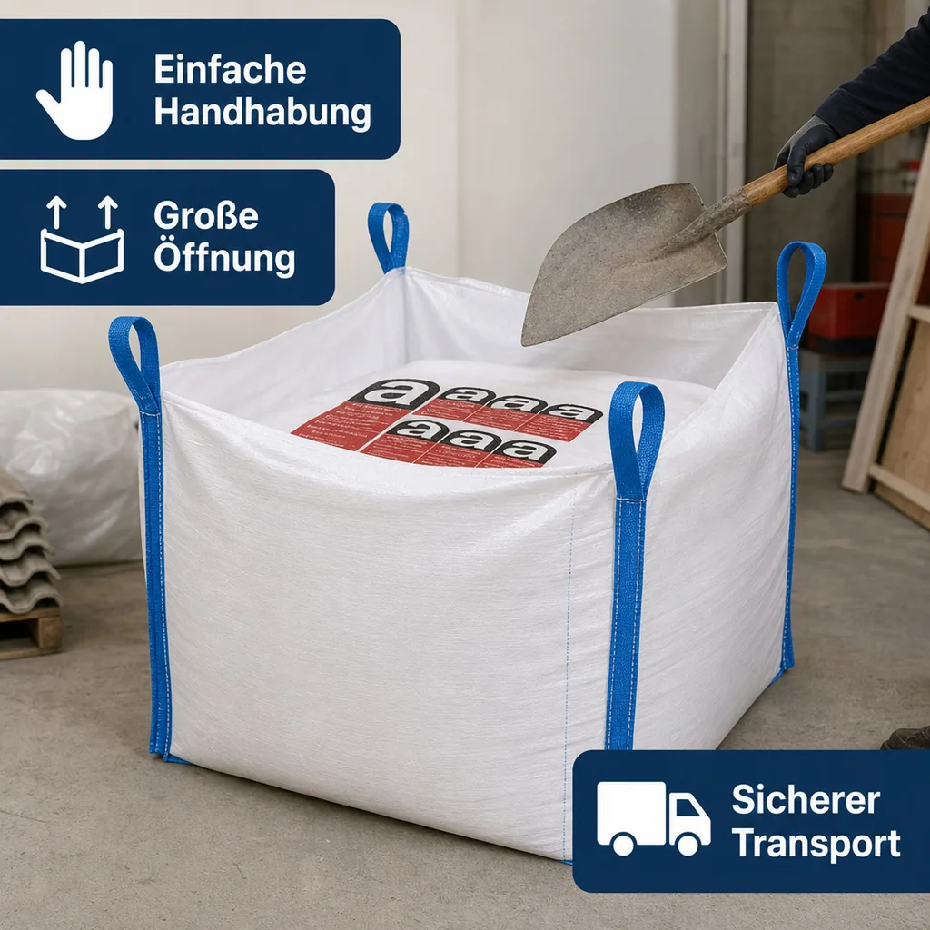 Asbest Platten Big Bag, 320x125x30cm, 1500kg Tragkraft, Asbestentsorgung