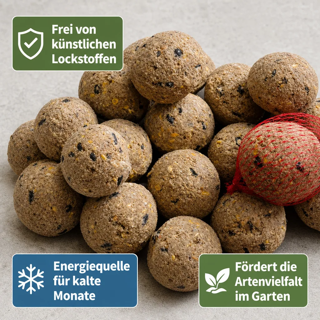Meisenknödel mit Insekten, 100 Stück, Vogelfutter, Fettfutter