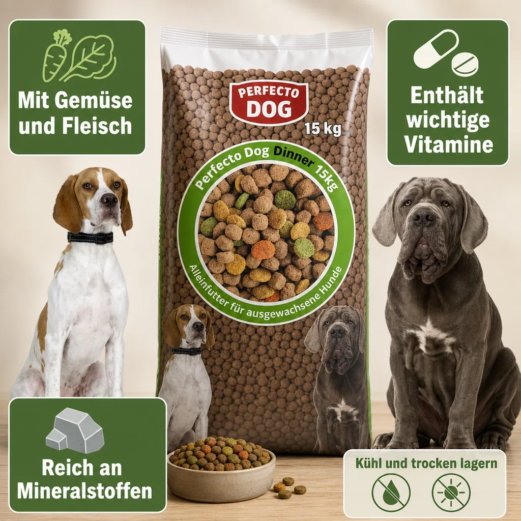 Trockenfutter für Hunde Perfecto Dog Dinner 15kg