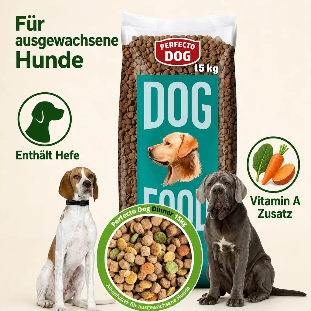 Trockenfutter für Hunde Perfecto Dog Dinner 15kg