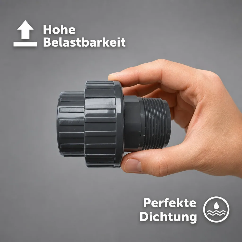 PVC Verschraubung 1 Zoll, IG x AG, PVC Fitting, Rohrverbinder