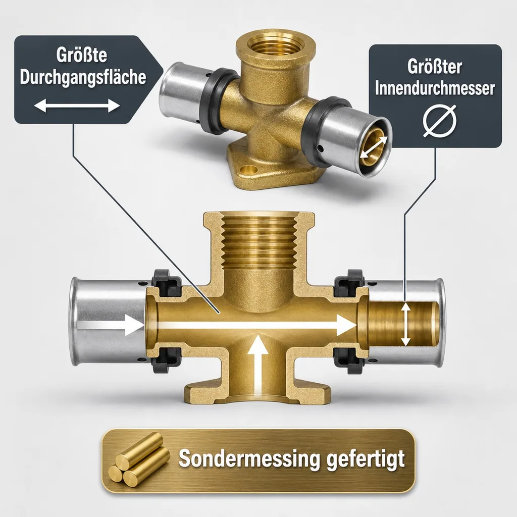 Pressfitting Wandwinkel Doppelt gerade 20 x 2 - 1/2" IG - 20 x 2