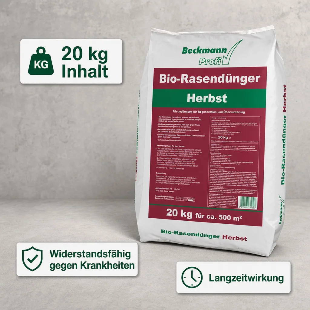 Rasendünger Herbst Bio 20kg, organisch, 500m²