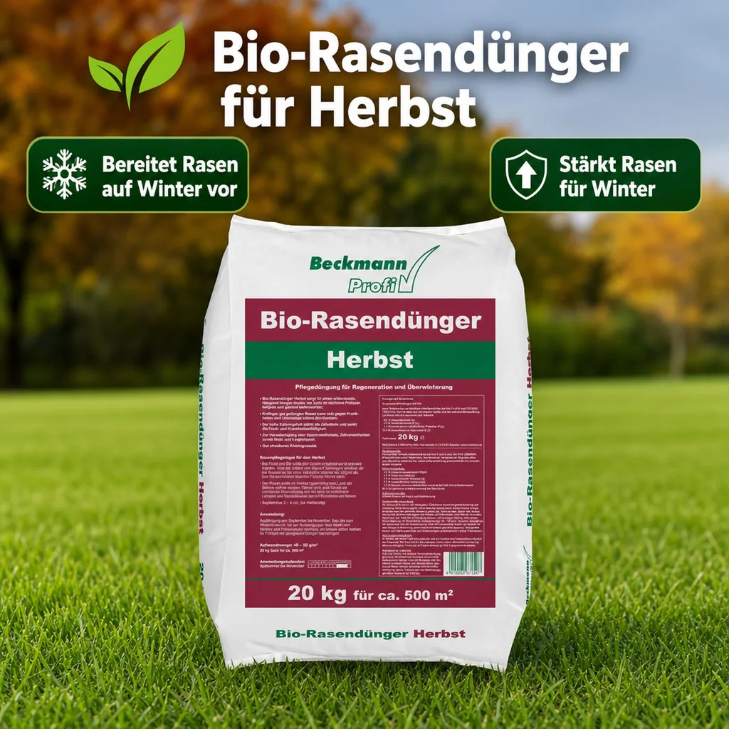Rasendünger Herbst Bio 20kg, organisch, 500m²