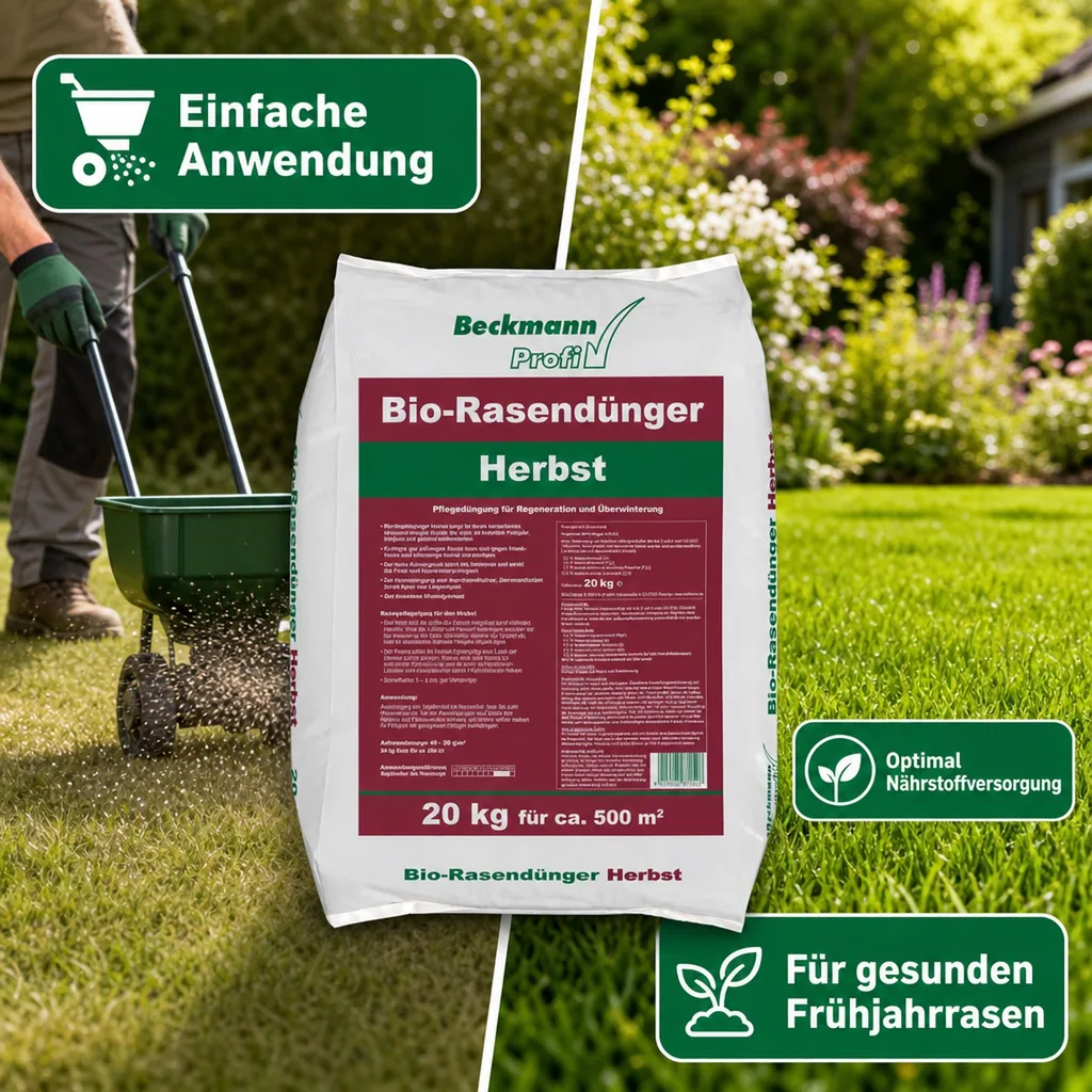 Rasendünger Herbst Bio 20kg, organisch, 500m²