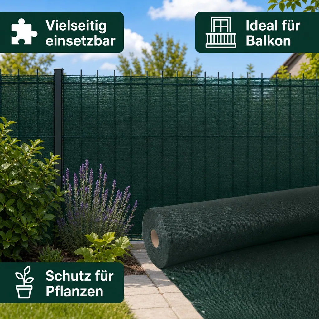 Sichtschutznetz, Windschutznetz 1,8m x 10m, Zaunblende, Garten Sichtschutz