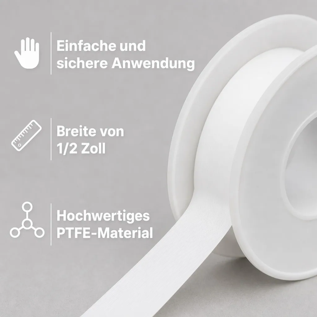 PTFE Band, Teflonband 1/2 Zoll x 10m, Gewindedichtband
