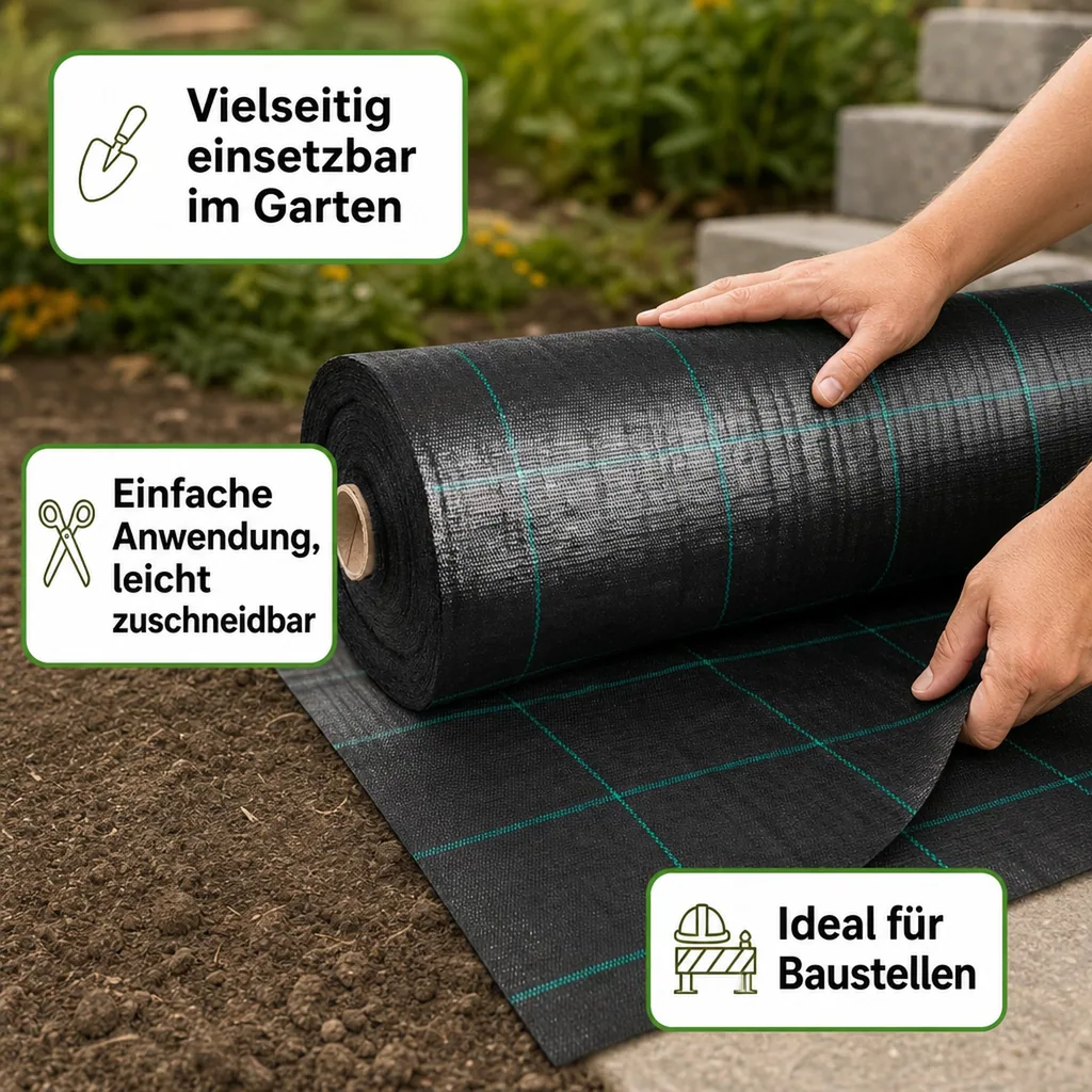Abdeckvlies 2m x 40m, Gartenvlies, Unkrautvlies