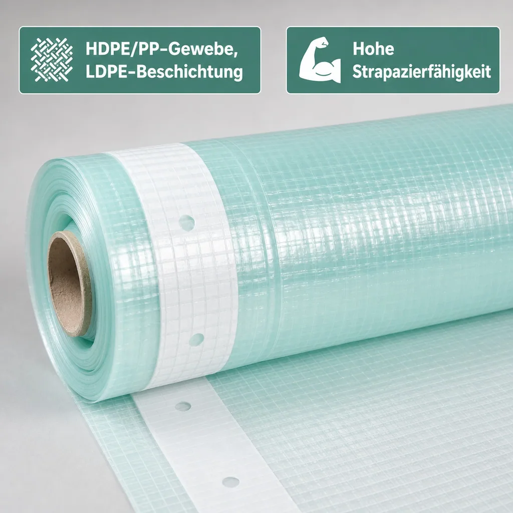 Gitterfolie, Gewächshausfolie, 1.5 Breite x 10 Meter, mit Nagelrand