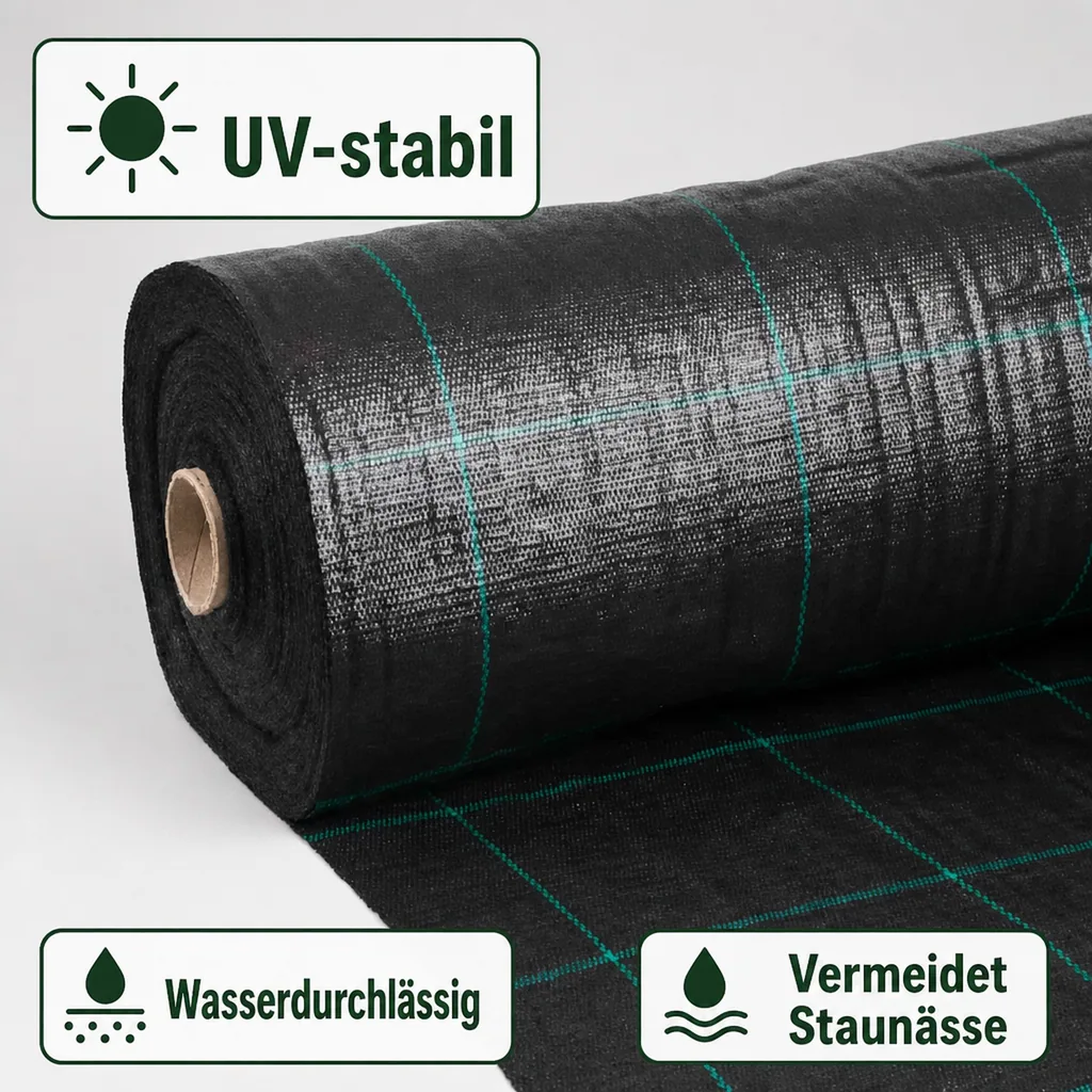 Unkrautvlies, Bodengewebe 2x80m, Gartenvlies, UV-stabil, Reißfest