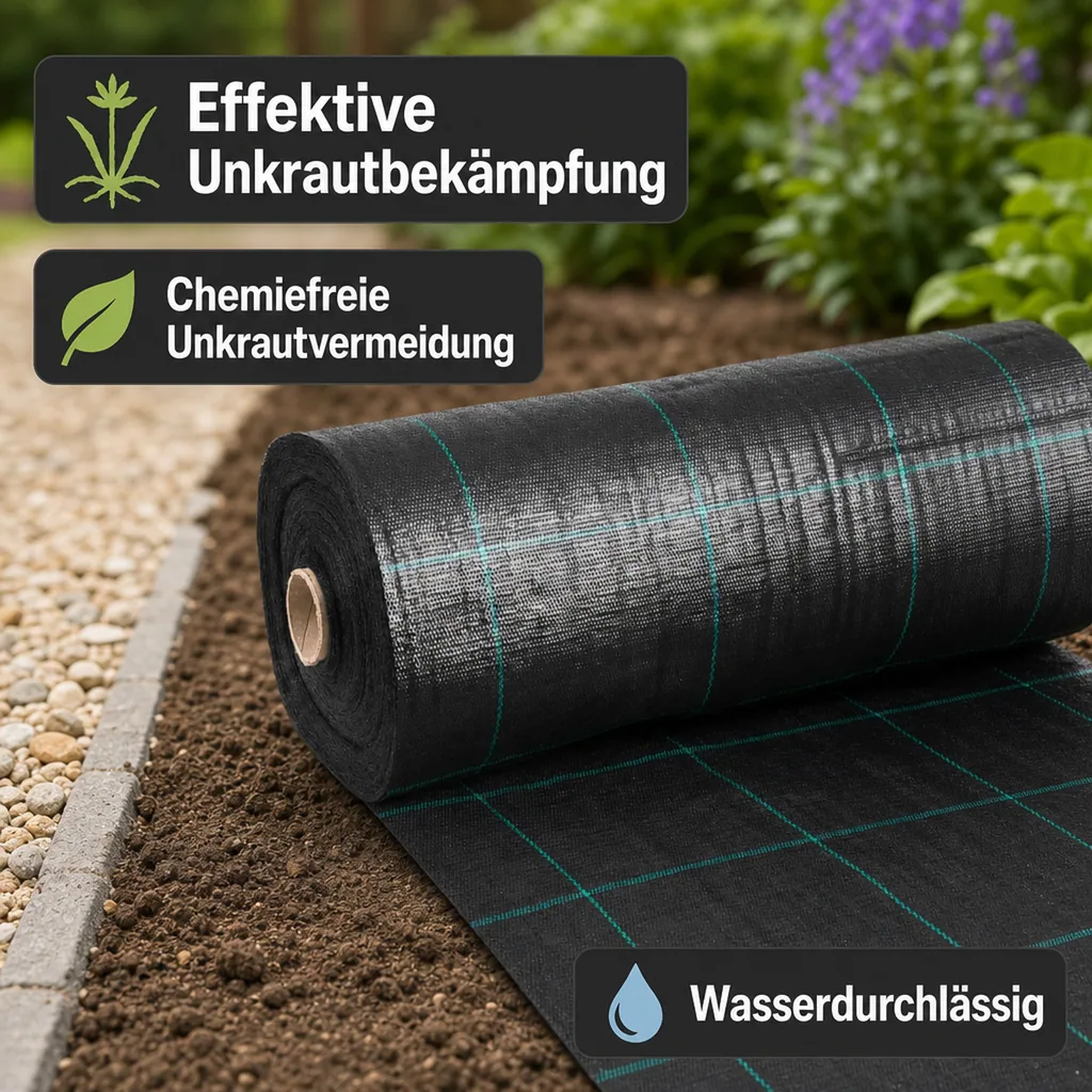 Unkrautvlies, Bodengewebe, 2x5m, Abdeckvlies, Beetvlies Unkrautschutz