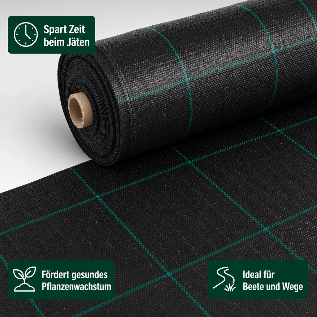 Unkrautvlies, Bodengewebe, 2x5m, Abdeckvlies, Beetvlies Unkrautschutz