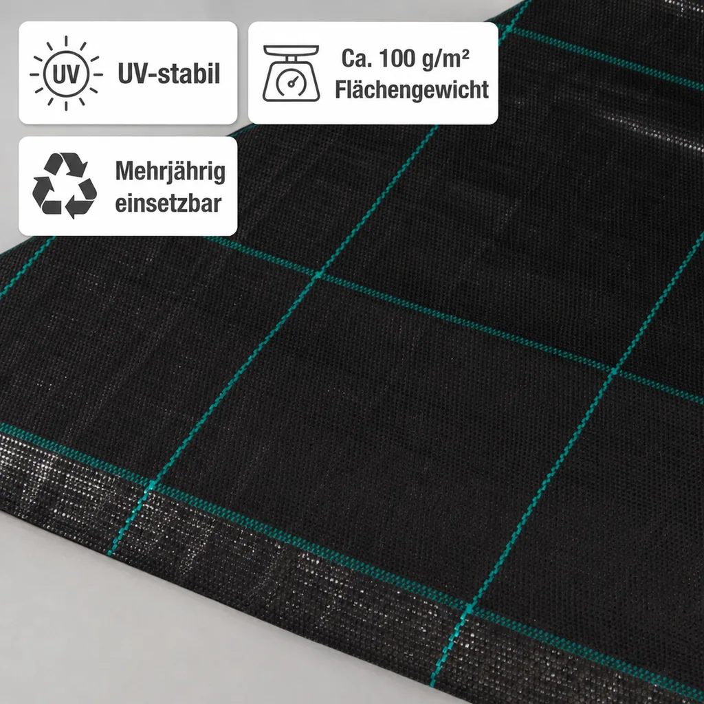 Unkrautvlies, Bodengewebe, 2x5m, Abdeckvlies, Beetvlies Unkrautschutz