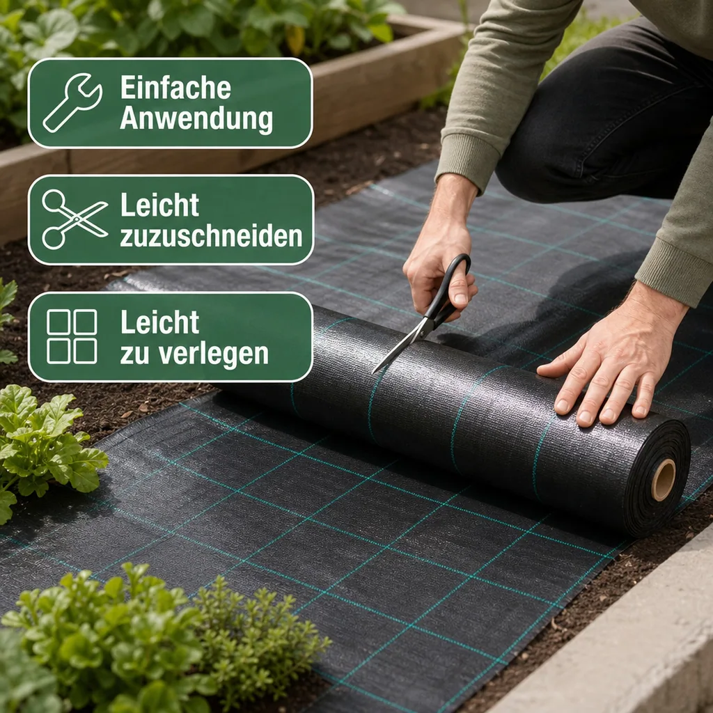 Unkrautvlies, Bodengewebe, Gartenvlies 2x30 Meter, Abdeckvlies, Mulchvlies