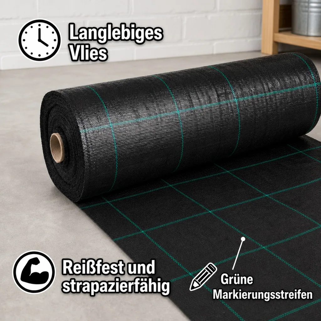 Unkrautvlies, Bodengewebe, Abdeckvlies 2x70m, Beetvlies, Mulchvlies