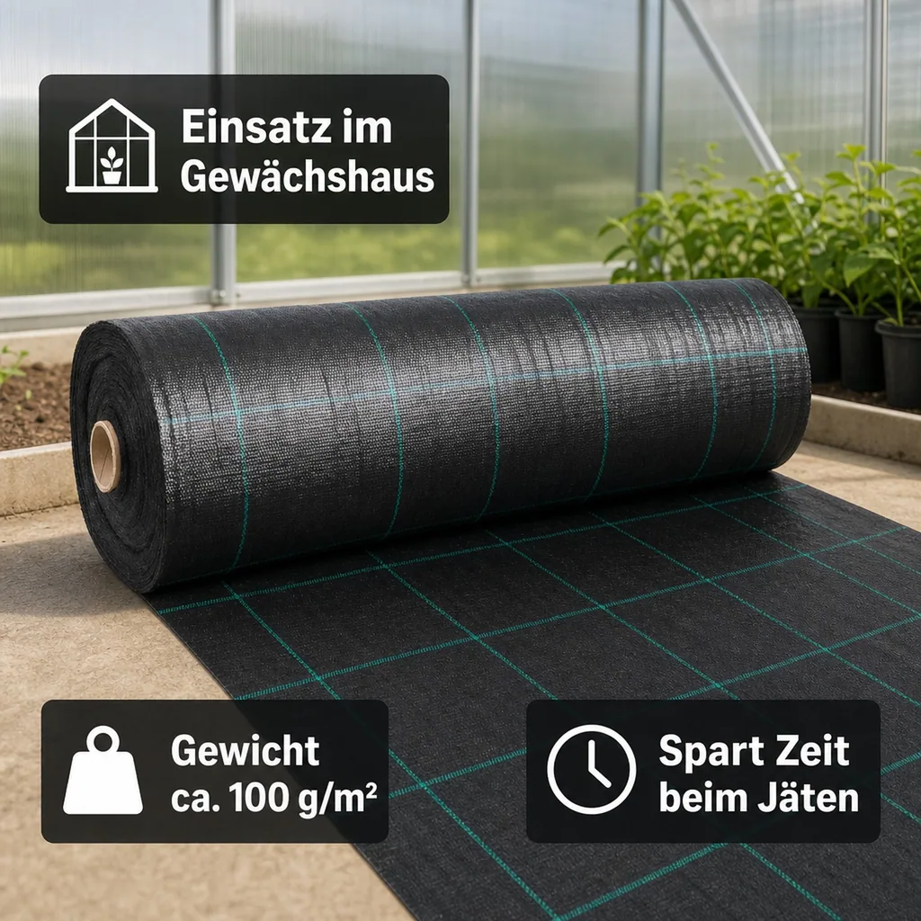 Unkrautvlies, Bodengewebe, Abdeckvlies 2x10m - Unkrautschutz für Garten