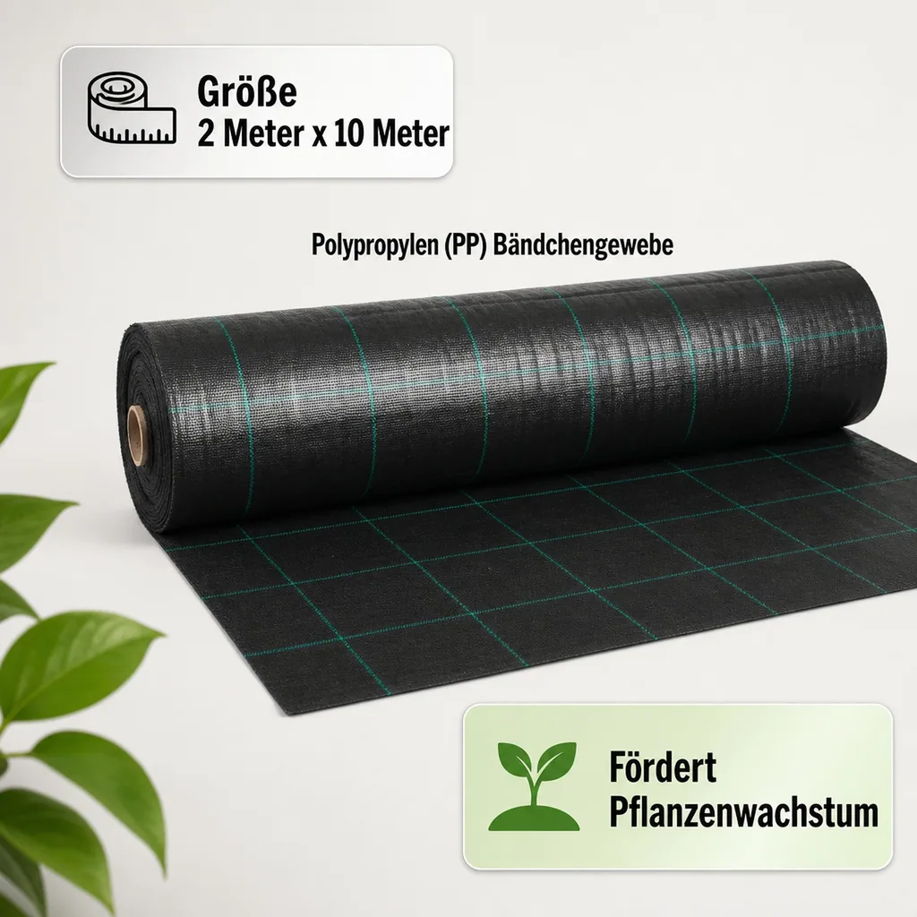 Unkrautvlies, Bodengewebe, Abdeckvlies 2x10m - Unkrautschutz für Garten