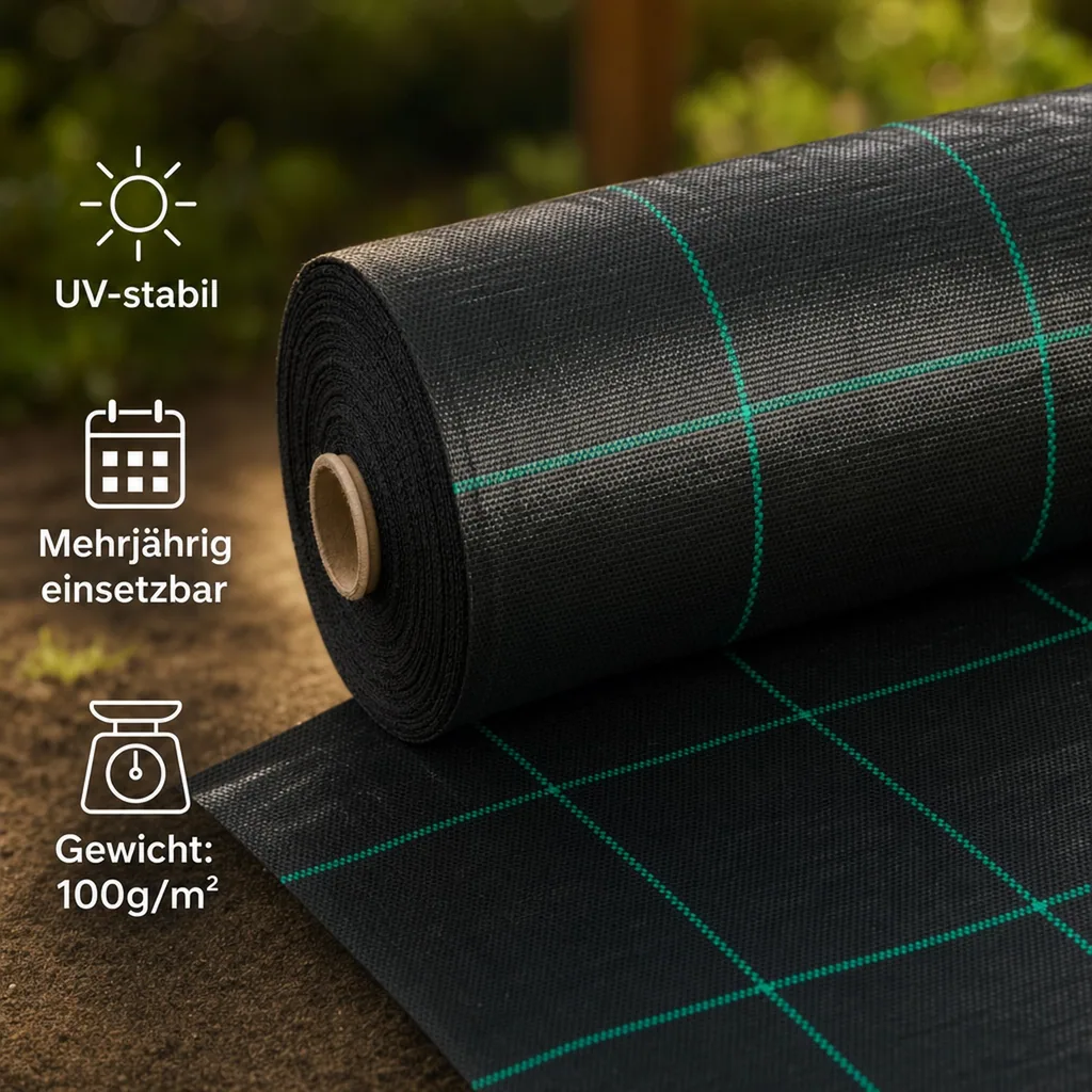 Bodengewebe 1,5m x 60m, 100g/m², Unkrautvlies, Gartenvlies