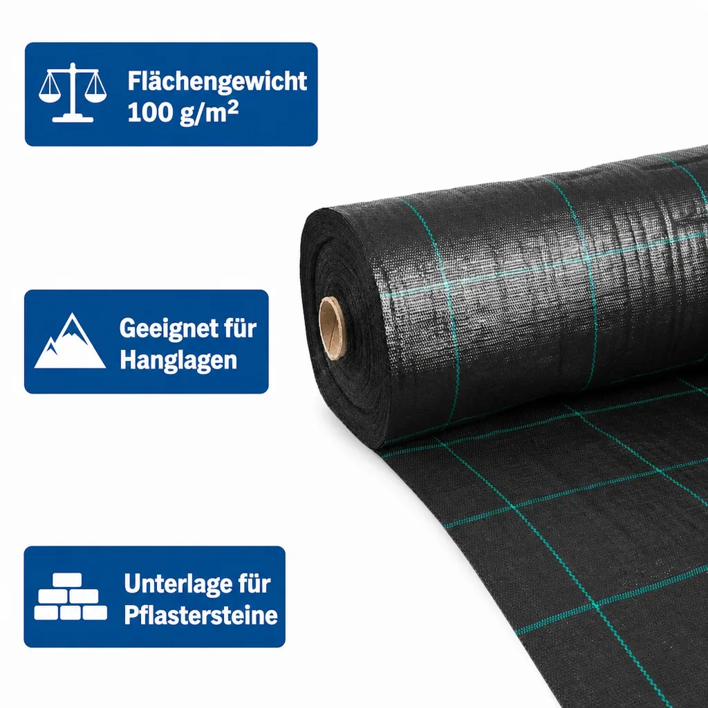 Unkrautvlies, Bodengewebe 1,5m x 1m, 100g/m²