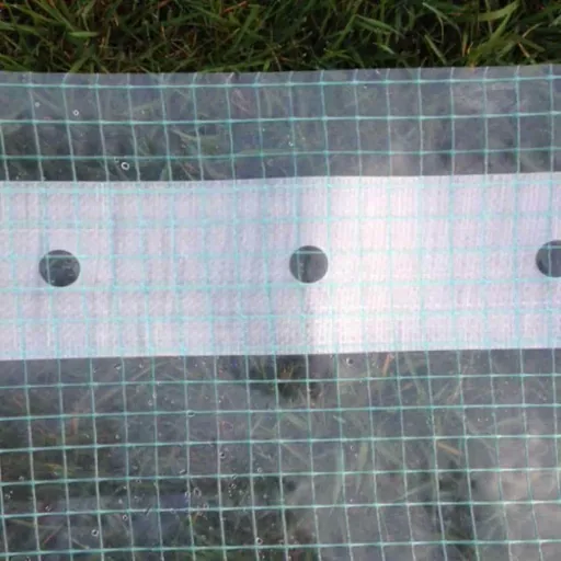 Gitterfolie, Gewächshausfolie, 4 Breite x 13 Meter, mit Nagelrand
