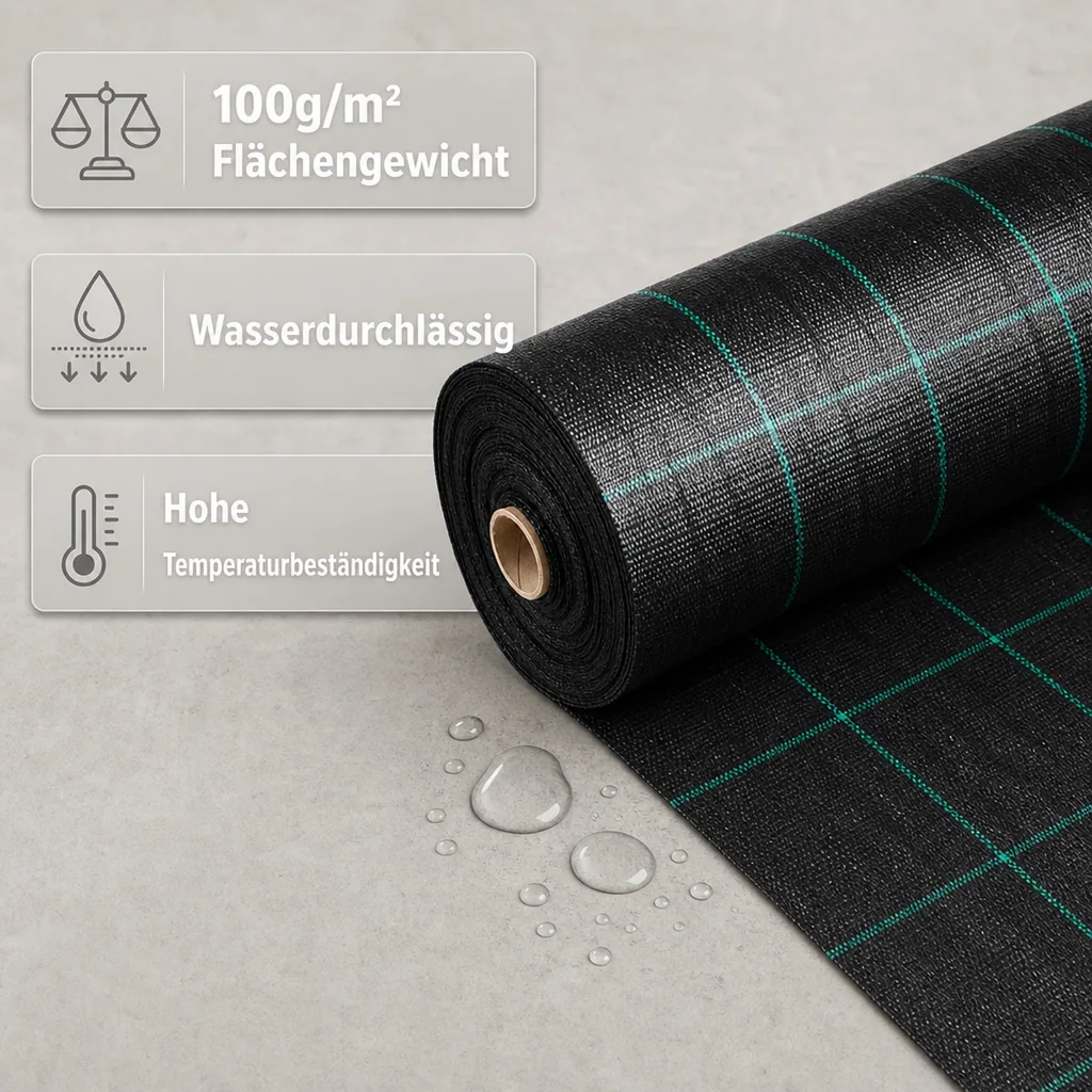 Ground Fabric Weed Control Fleece 1 Meter x 90 Meter 100g/m²