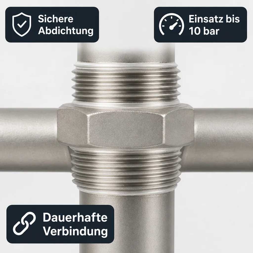 Edelstahl Gewindefitting, Reduziernippel Edelstahl, 1" x 3/4"