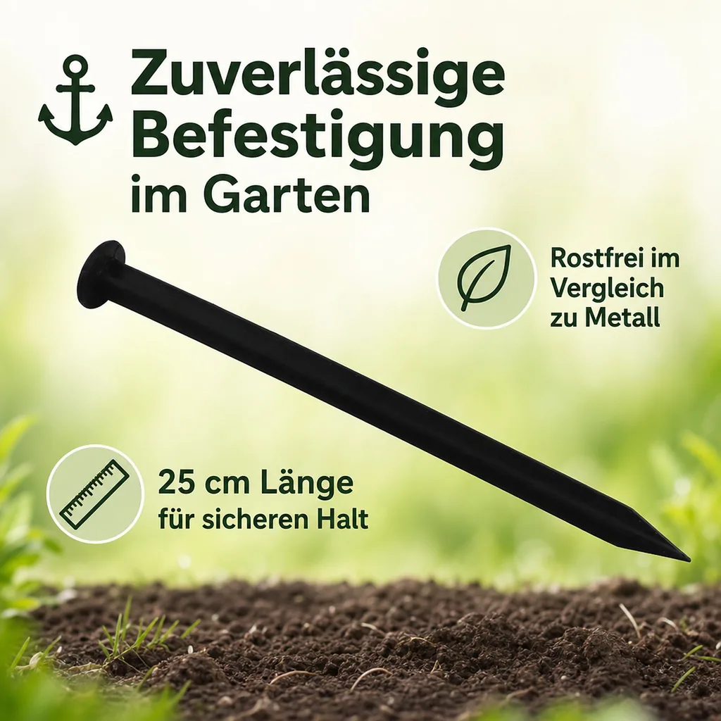Befestigungsnagel, Erdnagel 25 cm, schwarz, für Rasengitter und Unkrautvlies