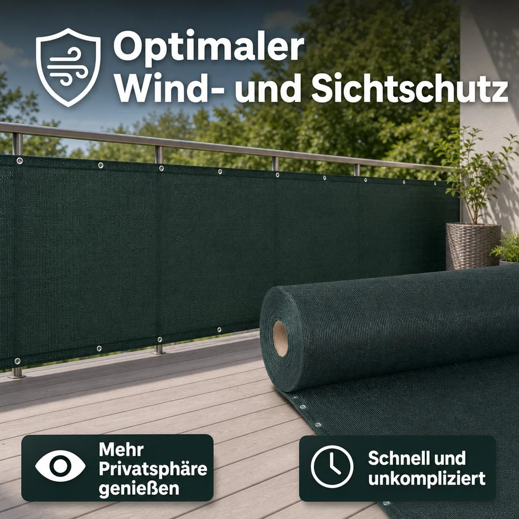Sichtschutznetz, Windschutznetz, 1 m Breite, Garten, Balkon