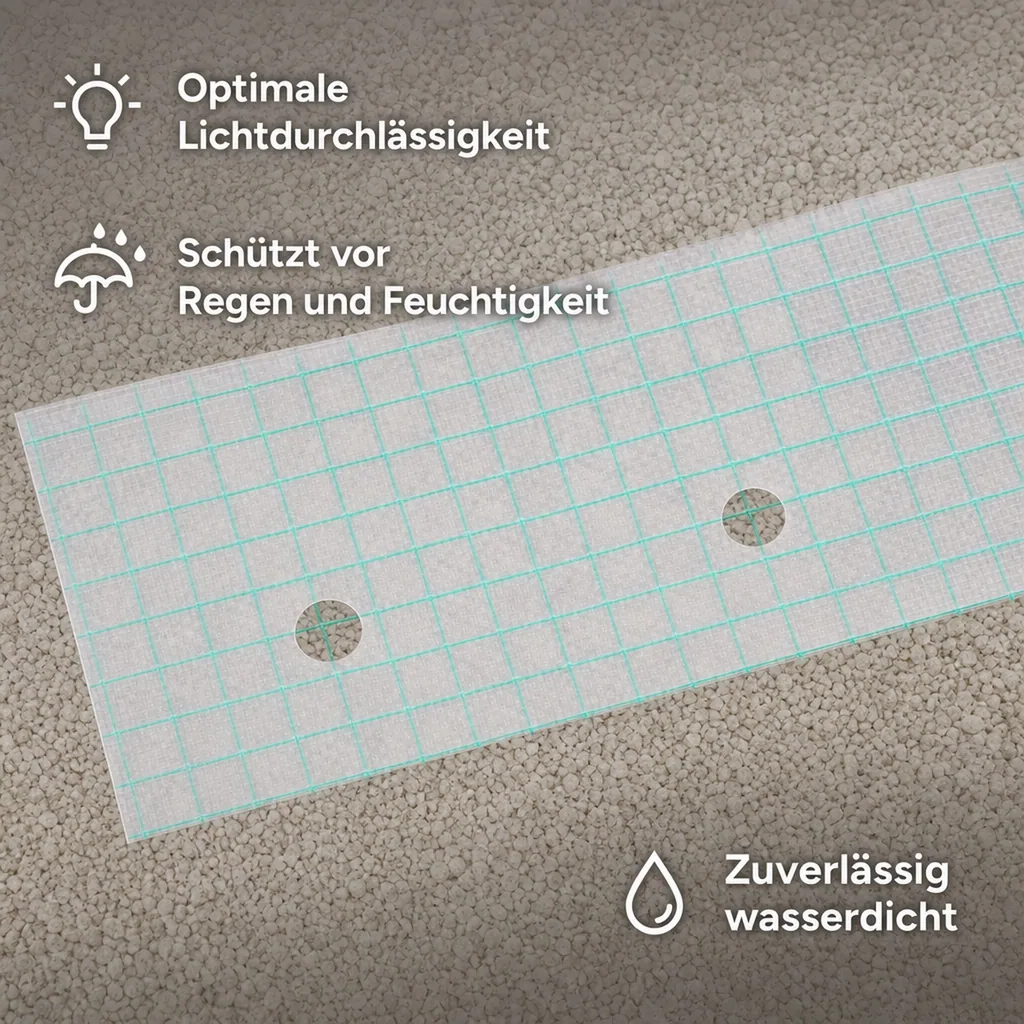 Gitterfolie mit Nagelrand, Gewächshausfolie, 4 Breite x 15 Meter